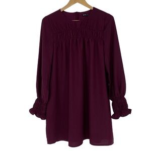 Very J wine burgundy A line shift dress, S